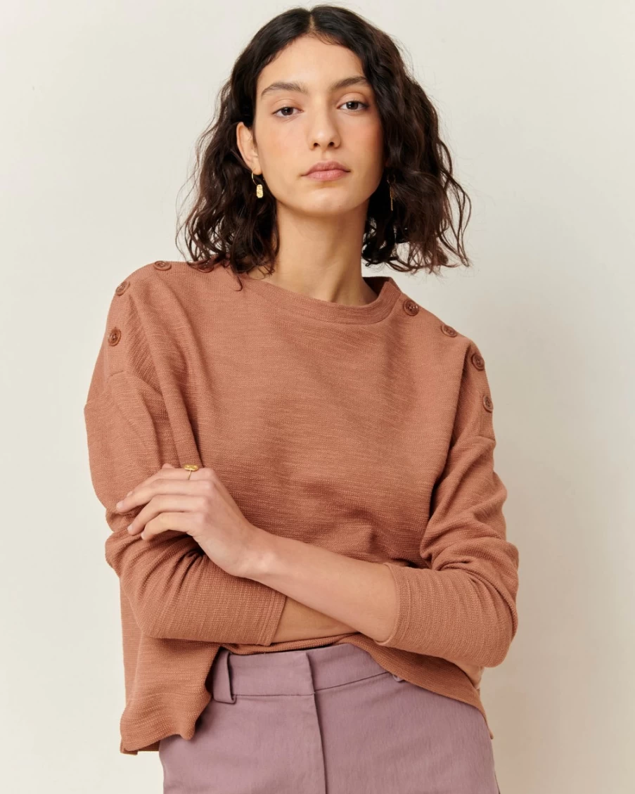 Sessun Women's Austin Top in Fleur De Sel Color | Chic Feminine Blouse