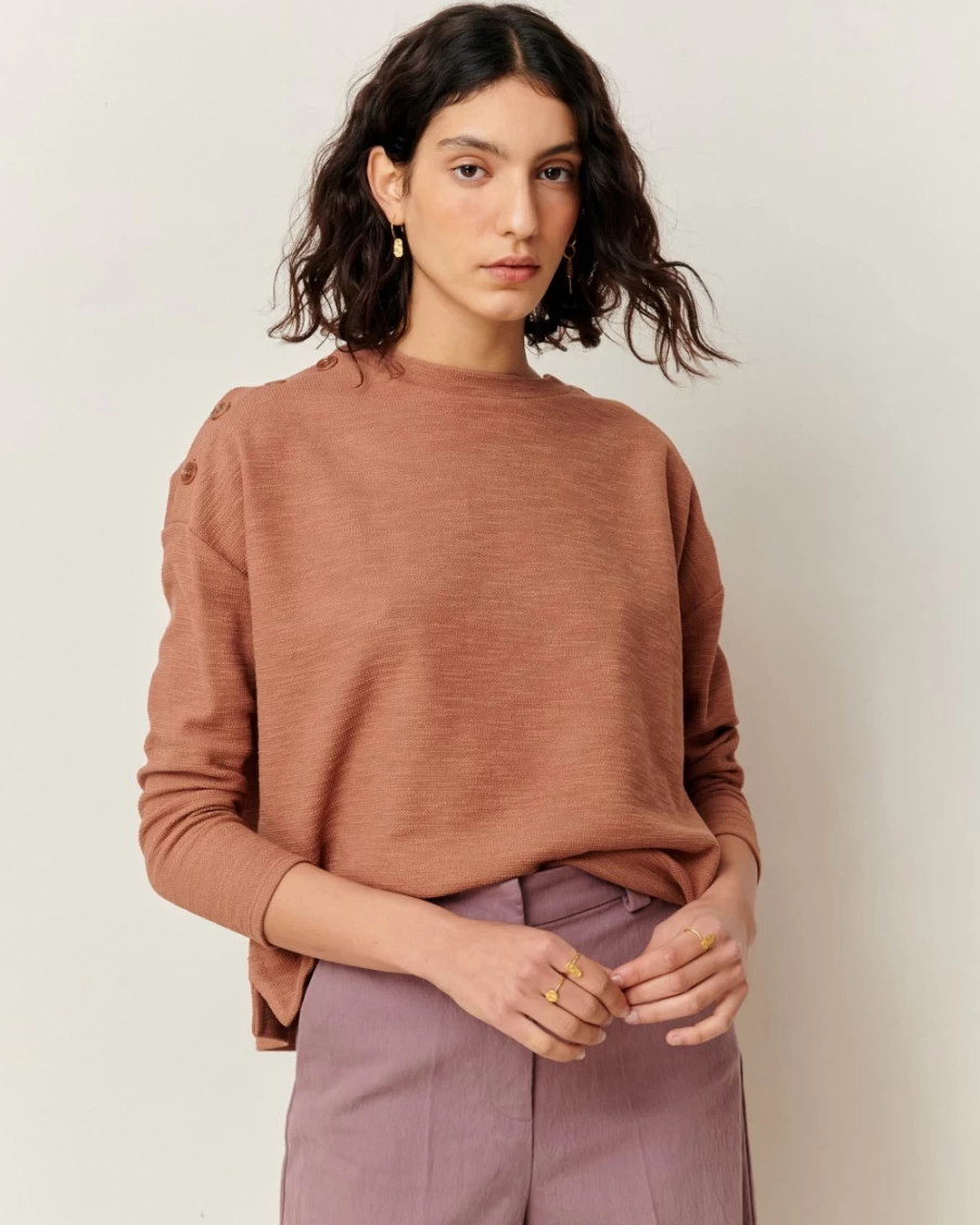 Sessun Women's Austin Top in Fleur De Sel Color | Chic Feminine Blouse