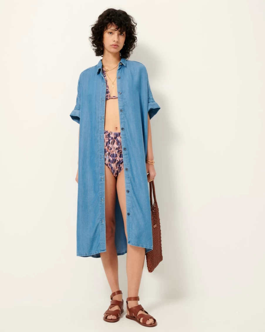 Sessun Women's Provencal Blue Joy Top | Chic French Style Blouse