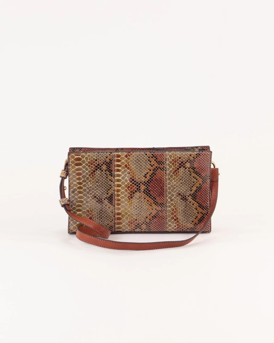 Sessun Women's Mini Farawa Bag in Tan Python - Stylish Leather Crossbody Purse