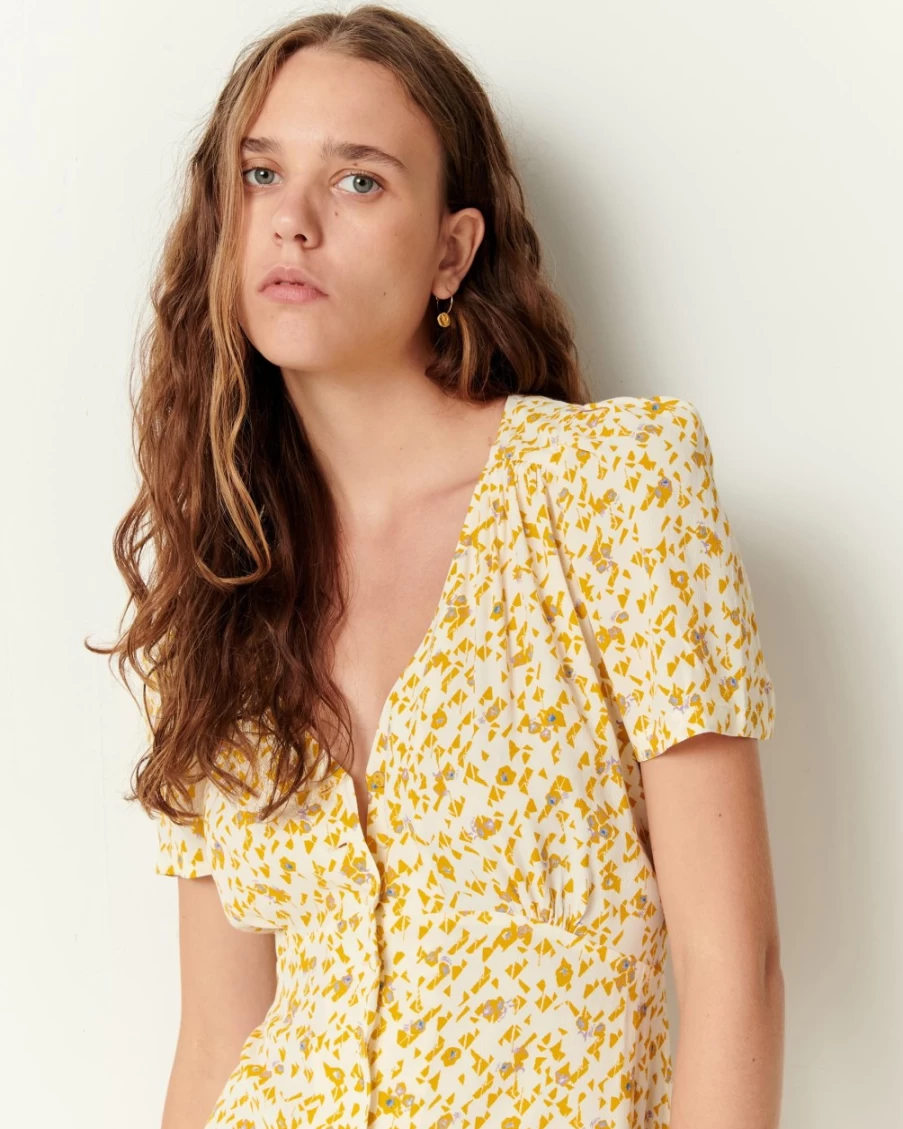 Sessun Women's Claudia Top in Sorbet Duncan - Elegant Feminine Blouse